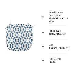 Ambesonne Ikat Chair Seating Cushion, Oval and