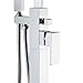 JiaYouJia Freestanding Tub Faucet Floor Mounted Bathtub Filler with Handheld Shower Single Handle Bathroom Faucet with Diverter Polished Chrome