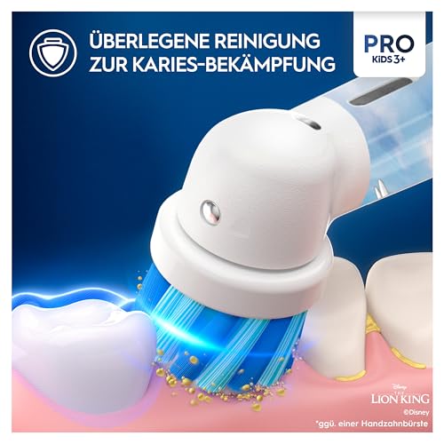 Oral-B Pro Kids König der Löwen Elektrische Zahnbürste für Kinder — Electric Toothbrush ab 3 Jahren inkl. 1 Aufsteckbürste, Reise-Etui und 2 Putzmodi für Zahnpflege, Weiß/Rot thumbnail 3