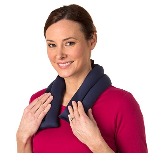 Extra Long Neck Ice Wrap, 26" x 5.5" By Sunny Bay - Neck Pain Relief, Cold Therapy, Hot & Cold Wrap, Bean Bags, Silky High Performance Fabric, Flax Seeds Filled (purple) - Thumbnail 2