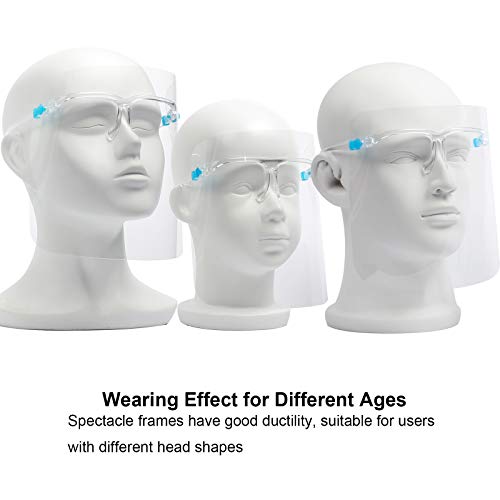 Antifog Reusable Face Shields with Glasses Frame Set for Men and Women
