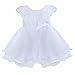 FEESHOW Infant Baby Girls' Organza Layered Baptism Flower Dress