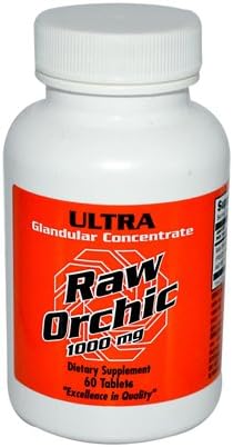 New - Ultra Glandulars Raw Orchic - 1000 mg - 60 Tablets