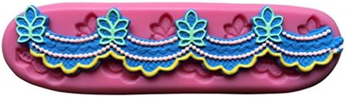 Little Flowers Garland Pattern Embossing Cake Lace Fondant Mold, Rattan Shaped Sugar Veil Cupcake Mat Silicone Molds for Cake Decorating or Arts, Crafts