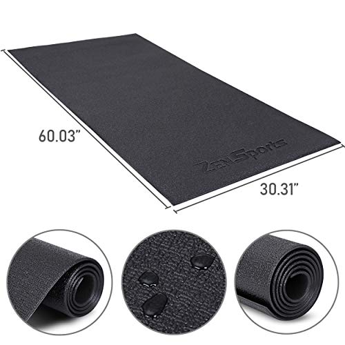 ZENY Treadmill Mat Gym Workout Floor Mat High Density Fitness Equipment Mats,Exercise Bike Mat,Jump Rope Mat,Hardwood Floor and Carpet Protection,Flooring Mats,5'x2.5'