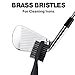 MYSTIQ 2 Pack Golf Brush and Groove Cleaner - 2 Ft. Retractable Clip - Brass, Nylon and Spike Cleaning Tool