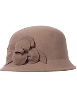 Wool Rose Cloche Hat