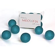 MEOWFIA Wool Ball Toys - 6-Pack of Safe for Cats and Small Dogs Balls - 1.5 Inch Felted Wool Cat Toy and Dog Toy - Perfect with Cat Cave - Silent - Mini Tennis Balls - 6-Pack