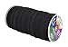 Mandala Crafts 10mm 50 Yds Roll of Black Elastic Bands for Sewing - 3/8 Flat Elastics Cord - 3 8 Inch Braided Stretch Straps for Crafting