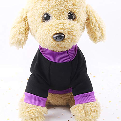Sanyyanlsy Pet Puppy Purple Halloween Print Sweatshirts Small Dogs Cute Thermal Vest T-Shirt Clothes Fall Winter Costume - Thumbnail 2