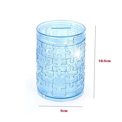 Hooray Service 3D Crystal Puzzle Building Blocks Blue Pen Case Piggy Bank Educational Toy for Kids - Image 3