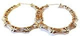 Bamboo Hoop Earrings Brass Hoops Gold Bamboo 3 inch Hoop Earrings Full Hoop