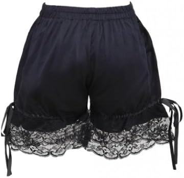M4U Womens Lace Lolita Shorts/Bloomers/Pants, Color Black, Fabric Cotton