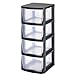 Muscle Rack PDT4 4 Drawer Tower, Black Frame with Clear Drawers