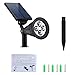 Solar LED Spotlight, APOLLED 2-in-1 Waterproof 4 LED Outdoor Solar Spotlight Adjustable Wall Light Landscape Light Security Lighting for Patio Deck Yard Garden Driveway Pool Area (2 Pack)
