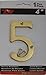 ZhongWang Hardware ZW-A200 4 Inch Bright Brass House Number 5/ZhongWang Hardware ZW-A200 Número de casa de latón brillante de 4 pulgadas 5
