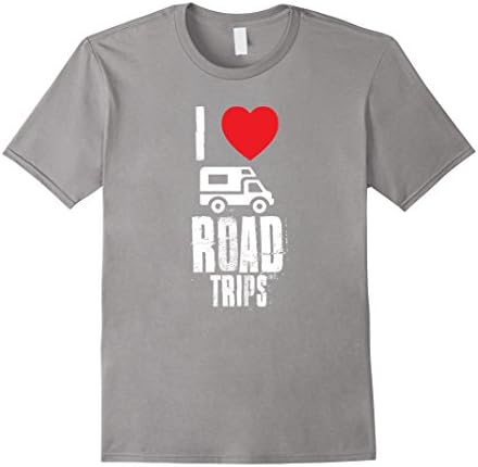 Men's I Love Road Trips - Funny Traveling Vacation T-Shirt Unisex XL Slate