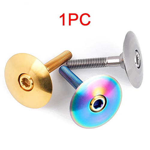 1 Set Bicycle Stem Cap,Titanium with Screw M6x30 Headset Cover Dustproof Protective MTB Bike Parts Bolt Professional Repair Cycling Accessories(Colorful)