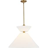 Alora Mood PD543022AGWL Chapelle Pendant, Aged Gold/White Linen