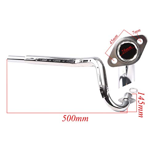 ZXTDR 28mm Exhaust Muffler & Exhaust Pipe For Honda 50cc 70cc 90cc 110cc 125cc CRF50 XR50 KLX SSR Dirt Pit Bike (Red)