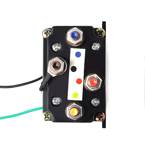 ATV UTV Solenoid Relay Winch Contactor Replacement, ISSYZONE 12V 400A Off-road Winch Rocker Thumb Switch with 6 Protecting caps for 2000-5000lbs Winch