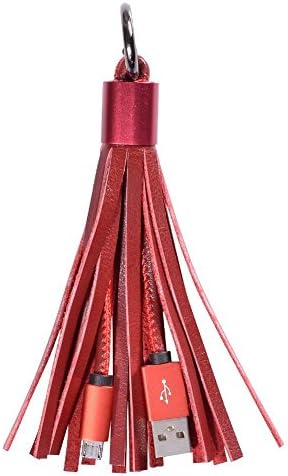 Android Fast Charging Cable – COOIEPA Portable Quick Cell Phone USB Charge Charger Lighting Cord Cable Including Leather Tassel Keychain For Samsung Galaxy HTC Nexus Nokia LG Sony 2.4A Max Output