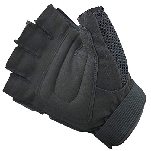 SUKRAGRAHA Tactical Half-Finger Paintball Airsoft Gloves Black L - Thumbnail 2