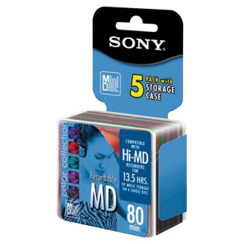 Sony MiniDiscs, 5-Pack 5MDW80CL2