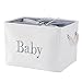 INough Large Basket for Nursery, Baby Toys Storage Bin, Empty Basket for Baby Girls or Boys Room, Wipes and Diapers, Storage Box for Nursery/Kids Room (16 x 12.2 x 11 Inches)
