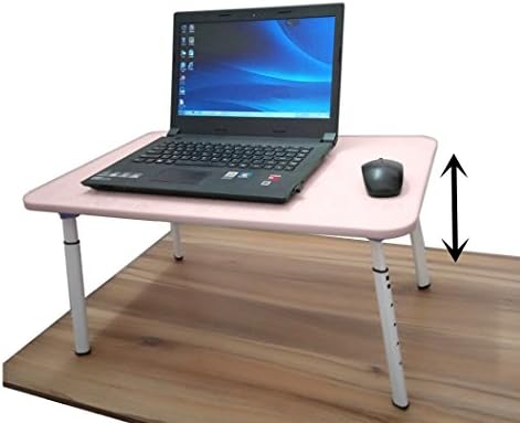 Adjustable Standing Desk Computer Laptop Stand Small Folding table Bed Tray Writing Desk for Bed Couch Sofa (pink)