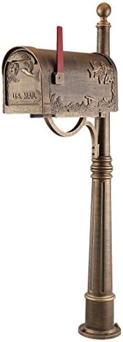 Special Lite Hummingbird Curbside Mailbox with Ashland Mailbox Post Unit - Hand Rubbed Bronze