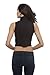 Hollywood Star Fashion Women's Juniors Sleeveless Basic Mockneck High Neck Plain Solid Crop Tops