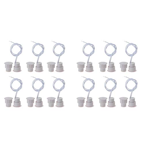 image for YXQ 12Sets NC Mount Wired Door Window Sensor Magnetic Reed Switch Rece