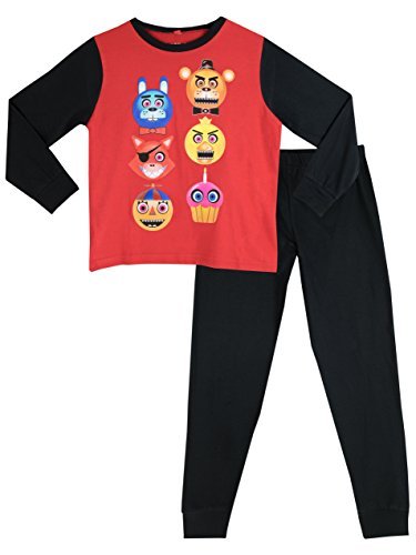 Five Nigths at Freddy's Boys' 5 Nights at Freddy's Pajamas,Red Size 14