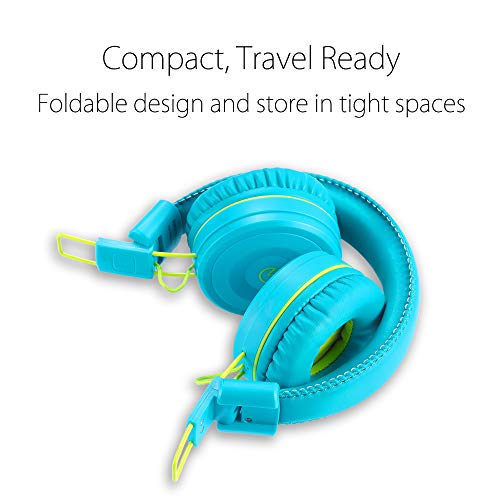 Kids Headphonesnoot products K22 Foldable Stereo TangleFree 5ft Long