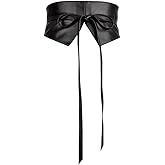 Block Garden Women Lace Up Tied Corset Belt Soft Leather Wide Cinch Belt Waspie