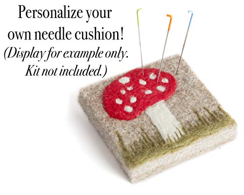 Felting Needle Cushion, 4 x 4 x 1 inch, Needle Storage, Travel Pad, 100% Pure Wool - Thumbnail 3