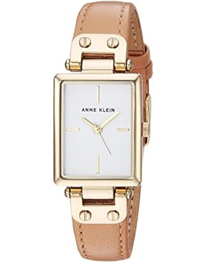 Women's AK/3204WTPE Gold-Tone and Peach Colored Leather Strap Watch