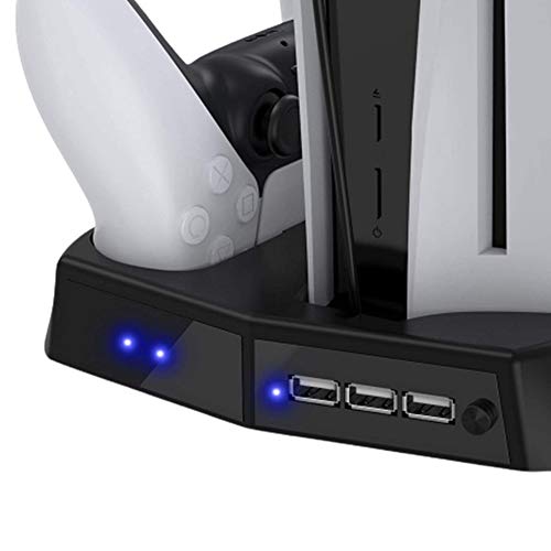 PS5 Vertical Stand with Cooling Fan, Digital Edition and PS5 UHD Edition, Ultra HD Playstation 5