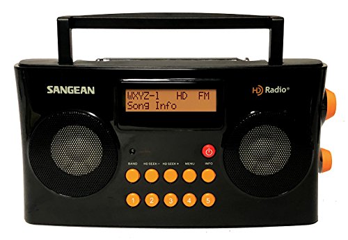 Sangean HDR-16 HD Radio/FM-Stereo/AM Portable Radio (Special Edition Gloss Black & Orange)