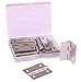Shapenty 1.5 Inch 4 Mounting Holes Stainless Steel Hardware Folding Home Furniture Cabinet Door Butt Hinges, Silver Tone, 20PCS