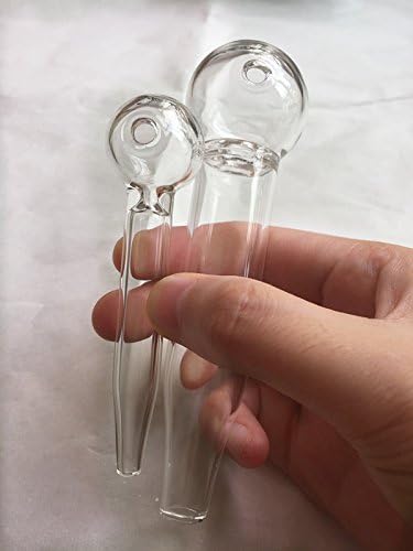 YOULET Colored Striped Glass Oil Burners 3pcs (Clear 2pcs(1pcs 4 inch+ 1pcs 5 inch))