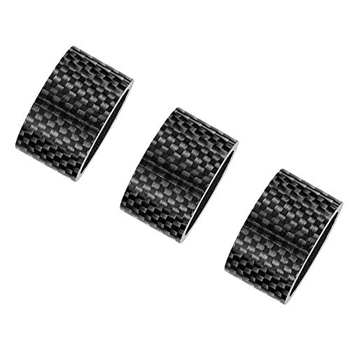 Toolkitworld Bike Headset Spacer Carbon Fiber Bicycle Stem Spacer Kit 1-1/8″ for Mountain Bike Road Bikes,20mm, 3pcs
