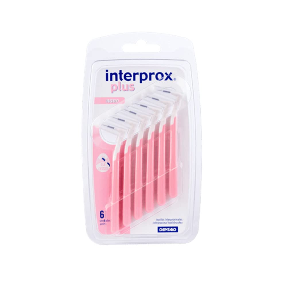Interprox Pink Nano Interphone Rox Plus Toothbrush, Set of 6 (36 pcs), Effective Interdental Cleaning for Gum Health, Recyclable, Manual, Unisex-Adults