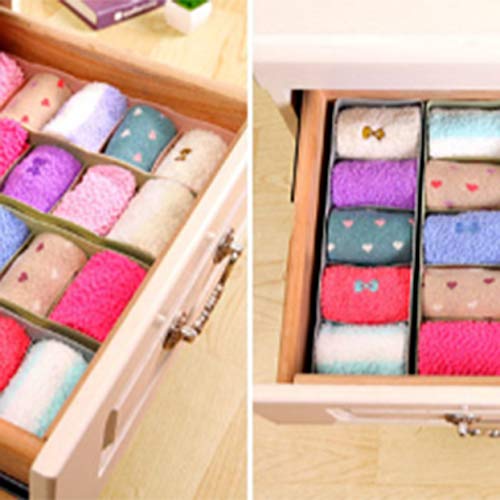 Huldaqueen Five Grids Multi-Function Underwear Socks Tiny Things Storage Box Plastic Finishing Box Drawer Desk Bed Cabinet - Thumbnail 6