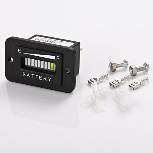 SEARON 36 Volt LED Battery Indicator Meter Gauge for Standard Lead Acid Batteries Yamaha Club Car Golf Cart Forklift ATV Lifter.(36V-Standard LAB)