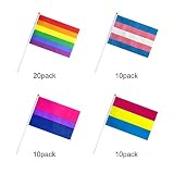 50 Pack Rainbow Gay Pride Flag Small Mini Transgender Trans Bisexual Bi Pansexual Pan Stick Flags LGBT Party Decorations