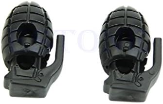Hand Grenade Shoe Lace Shoelace Buckle Stopper Rope Clamp Paracord Cord Lock New Black Color