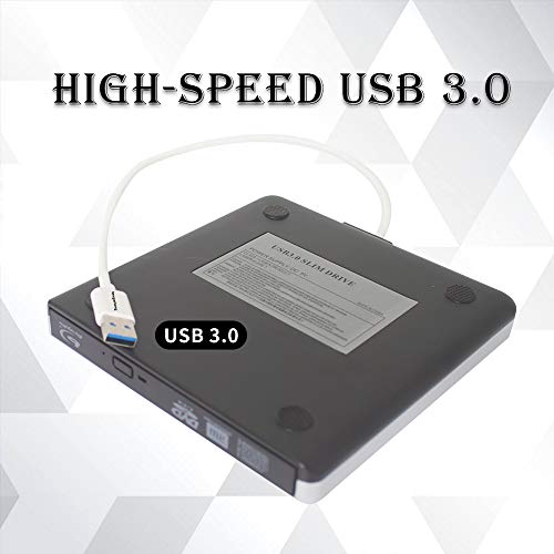 External Blu-ray DVD/BD/CD Drive Portable Blu Ray Burner USB 3.0 External 3D Blu-ray Player BD-ROM CD/DVD-ROM Writer/Rewriter CD/DVD-RW Reader for Windows, Mac OS Laptop, Computer (Blue)