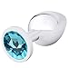 AKStore Large Super Quality Deluxe Steel Fetish Plug Anal Butt Jewelry for Fetish Kinky Sex Love Games Personal Sex Massager Good Valentine 'S/Birthday Gift (Light Blue)